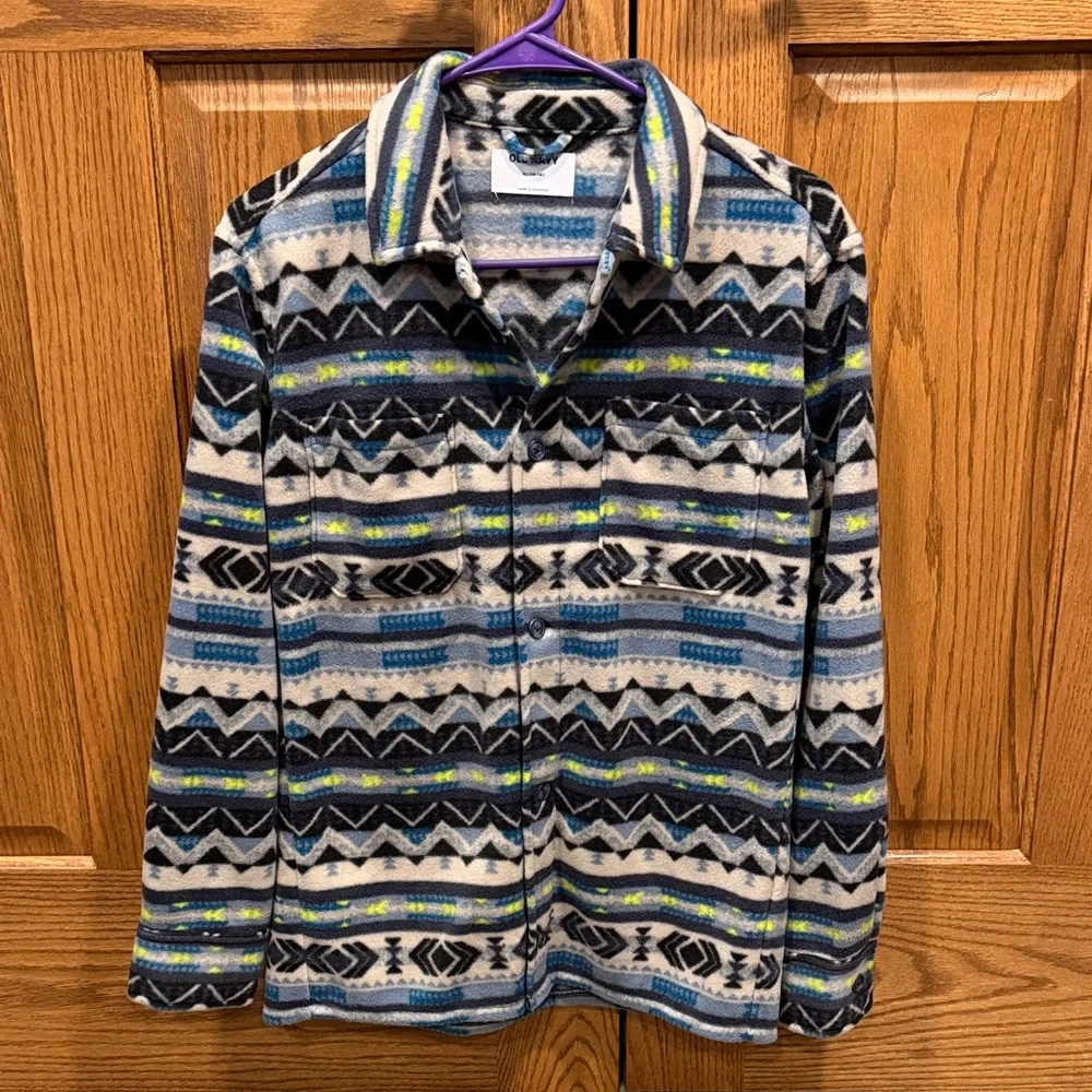 Old Navy Youth Aztec Fleece Shirt Jacket